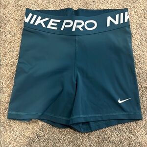 Nike Pro Dark Blue/Teal Spandex Shorts Size: Small